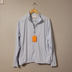 NWT YoungLA Running Jacket Womens Size‎ L Light Blue Zip Front Breathable